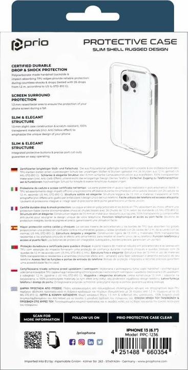 Actual product image prio Protective Case for iPhone 13 clear (Apple iPhone 13)