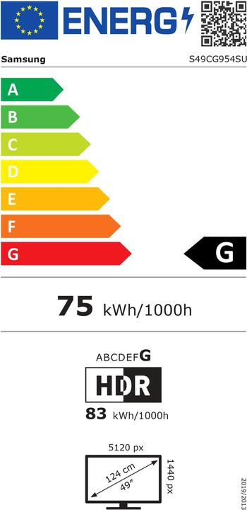 Energielabel Samsung LS49CG950SUXEN (5120 x 1440 pixels, 49")