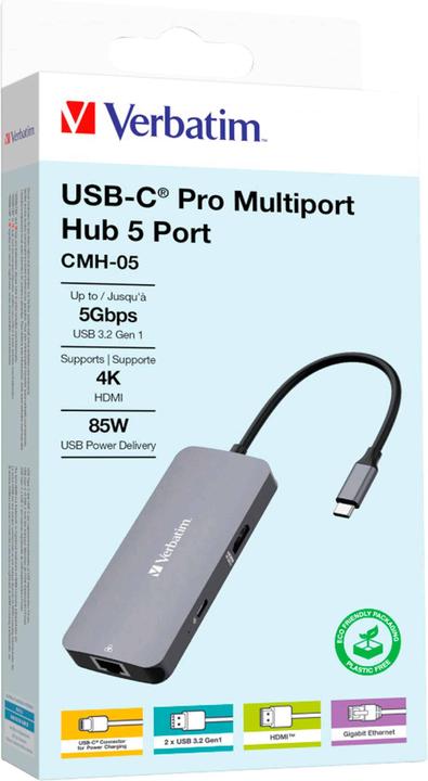 Produktbild Verbatim USB-C Pro Multiport Hub 5 Port CMH-05 32150 (USB-C, 5 Ports)