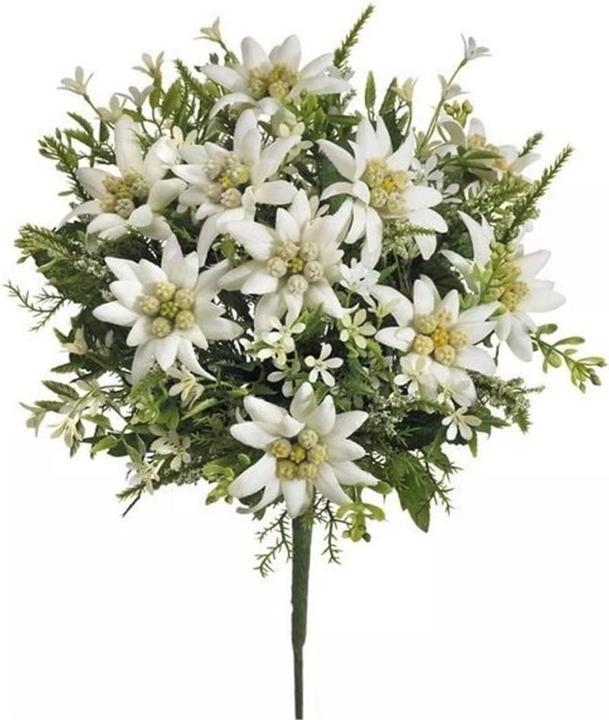 Actual product image Dekomat Artificial flower Edelweiss bouquet 29 cm (29 cm)
