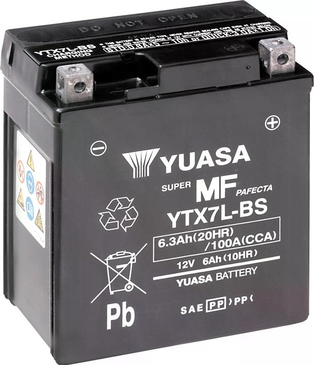 Actual product image Yuasa YTX7L-BS (12 V, 6.30 Ah, 100 A)