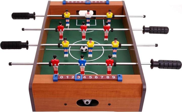 Actual product image Swisshandel24 Mini football table, table game table football including accessories, wood 51x31x10cm