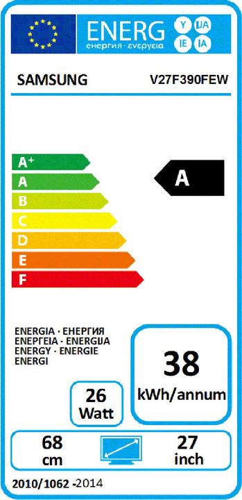 Energy Label Samsung L27F390 27" Curved TV Monitor (1920 x 1080 pixels, 27.01")