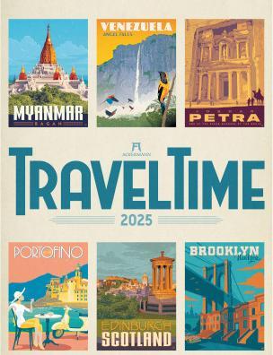 Produktbild Travel Time - Reise-Plakate Kalender 2025 (33 x 100 cm, Deutsch, Spanisch, Französisch, Englisch)