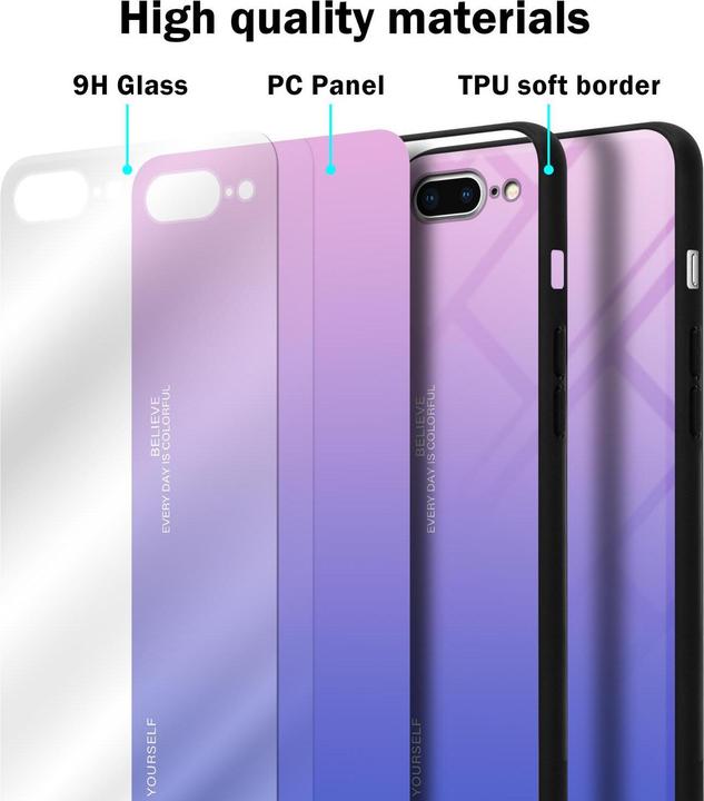 Productafbeelding Cadorabo TPU 2 kleuren glasdekking (Apple iPhone 7 Plus, Apple iPhone 7s Plus)