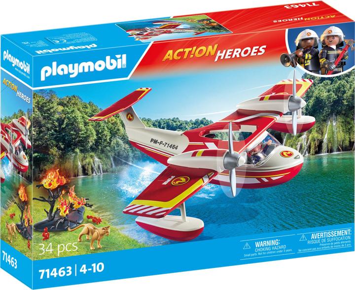 Image du produit Playmobil Avion de pompier avec fonction d'extinction (71463)