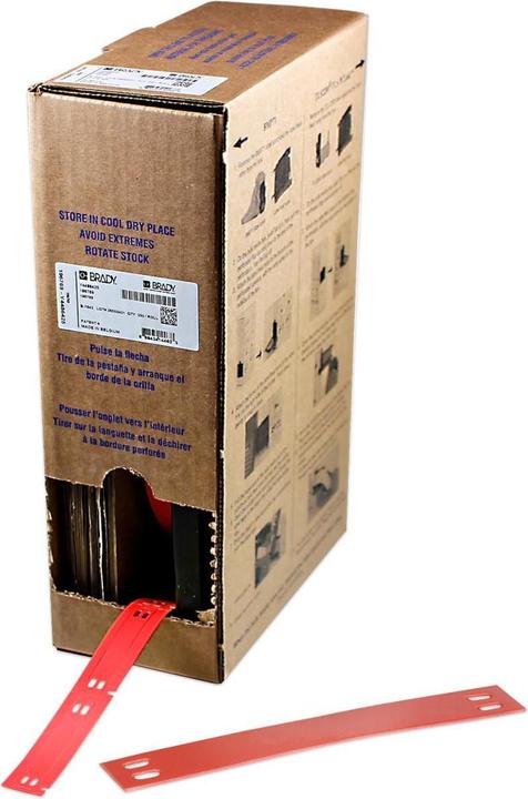 Brady BM71-10x75-7598-RD, polyester, red, glossy, 10.00 x 75.00 mm, non-adhesive, large roll (25