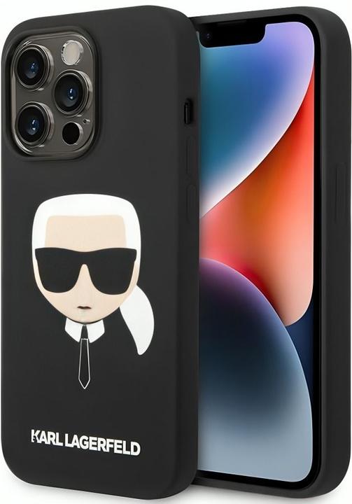Immagine prodotto Karl Lagerfeld iPhone 14 Pro MagSafe compatibile Custodia in silicone liquido Karl Head (Apple iPhone 14 Pro)