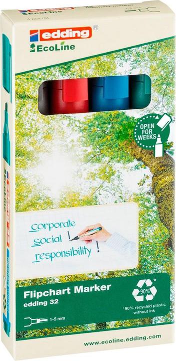 Productafbeelding Edding Flipchart 32 (Veelkleurig, 5 mm, 4 x)