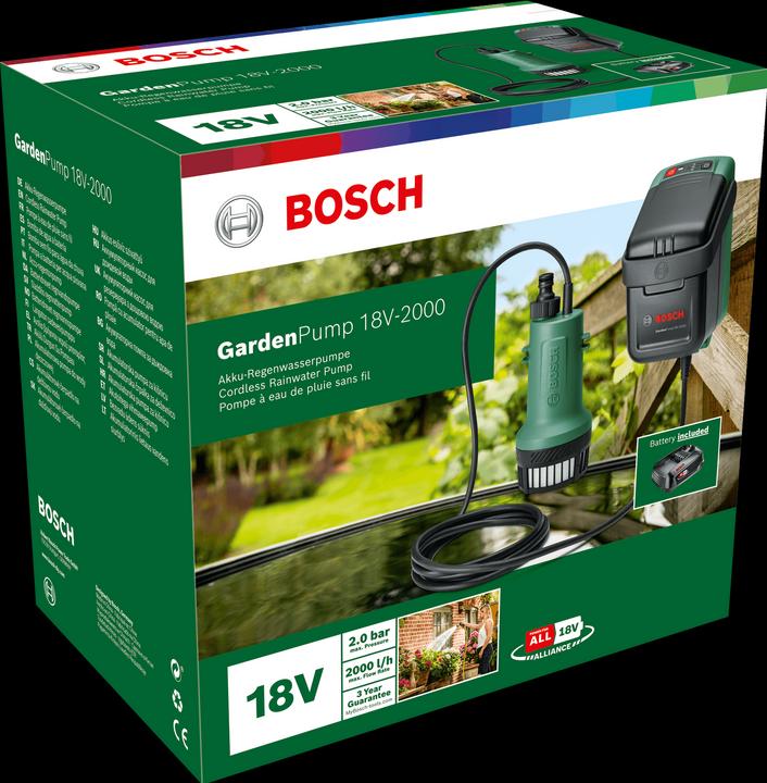 Produktbild Bosch Home & Garden GardenPump 18V-2000 (Regenfasspumpe)