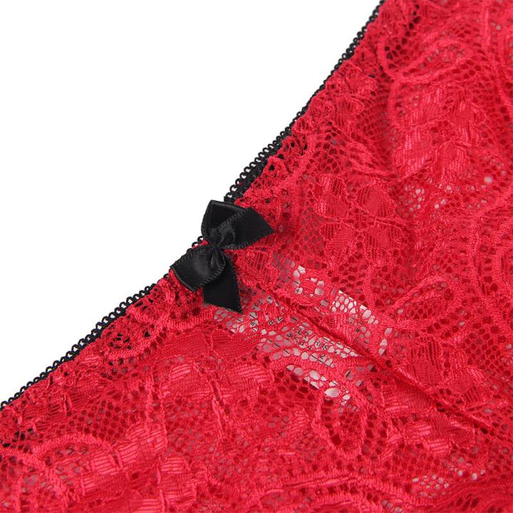 Immagine prodotto Subblime 953904 CAMICIA DA NOTTE IN SETA E PIZZO + MUTANDINE ROSSE L/XL (XL)