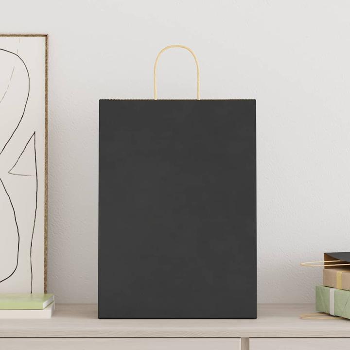 Image du produit VidaXL Sacs en papier kraft 50 pcs. avec anse Noir 32x17x44 cm Sac en papier (Pochette cadeau, 50 x)