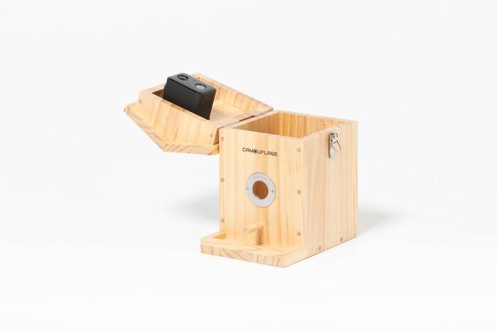 Image du produit WildcameraXL Mangeoire pour oiseaux camouflage EZ Nesteye, Couleur de base : brun, Espèce : Oiseau