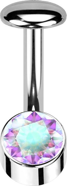 Produktbild Star Piercing Threadless Labret-Stab Banane silber Zylinder silber Kristall multicolor (Titan G23)