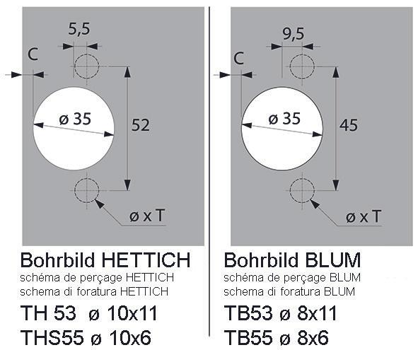 Productafbeelding Hettich Verdektliggende dunne deuren Sensys 8646, hoek, midden en inliggend