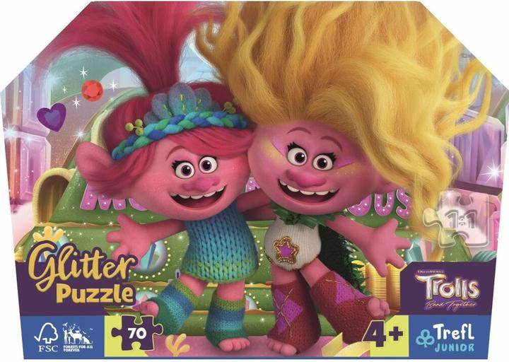 Produktbild Trefl Funkelndes Glitzerpuzzle im Trolls 3 Koffer, 70 Teile (70 Teile)