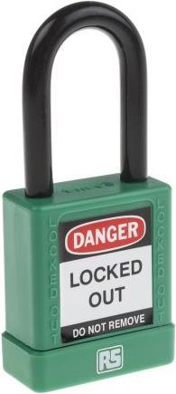 Produktbild Rs Pro Green Non Conductive Safety Padlock,Std.