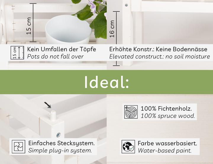 Actual product image Needs&Wants Multi-Pflanzenständer "Placy1" mit 3 Kästen, Fichte (weiss)