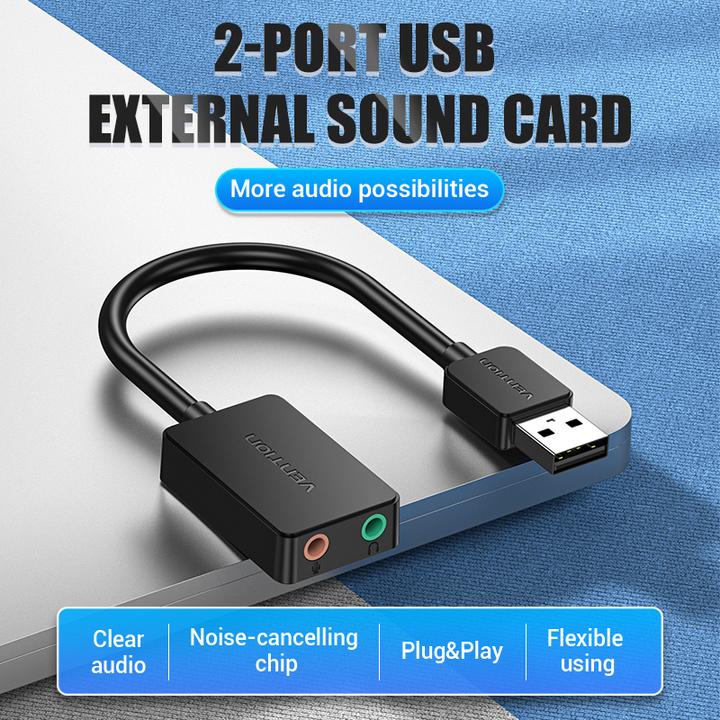 Produktbild Vention External sound card USB 2.0 CDYB0 2-port 0.15m (USB)