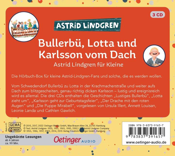 Produktbild Bullerbü, Lotta und Karlsson vom Dach (Ursula Illert, Frank Gustavus, Silke von Hacht, Katrin Engelking, Annett Louisan, Leonie Landa, Karl Kurt Peters, Cathlen Gawlich, Kay Poppe, Thyra Dohrenburg, Astrid Lindgren, Senta Kapoun, Deutsch)