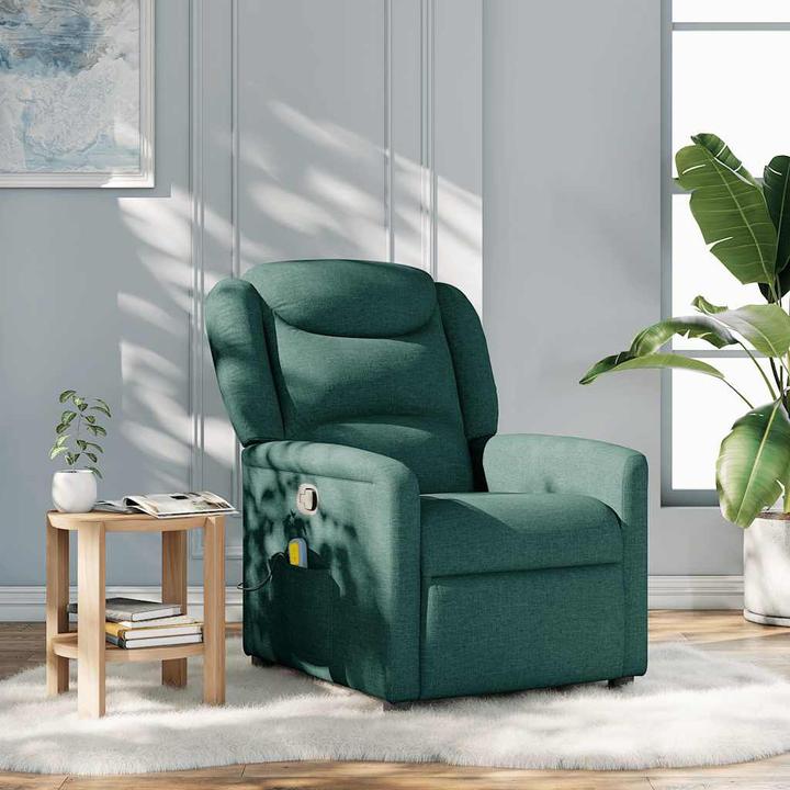 Actual product image VidaXL Massage armchair Dark green fabric Massage TV armchair