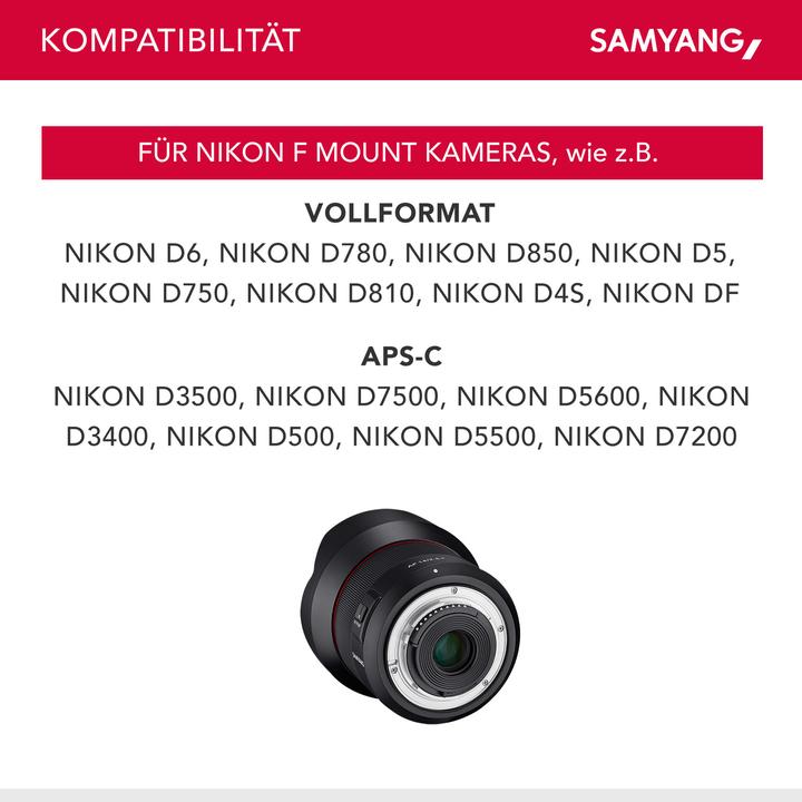 Actual product image Samyang AF 14mm F/2.8, Nikon (Nikon F, full size)