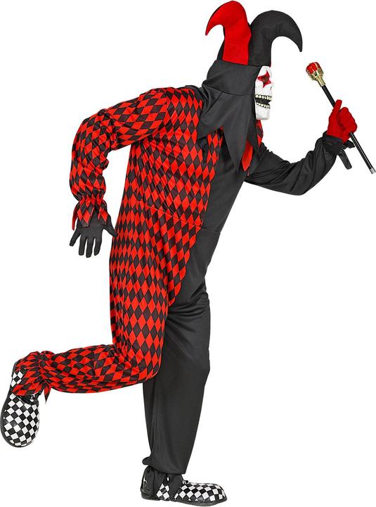 Produktbild Widmann Böser Harlekin mit Overall, Maske mit Kapuze und Hut (M)