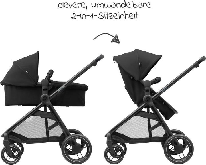 Image du produit Maxi-Cosi Zelia 3 Essential Black (cadre noir & cuir noir)