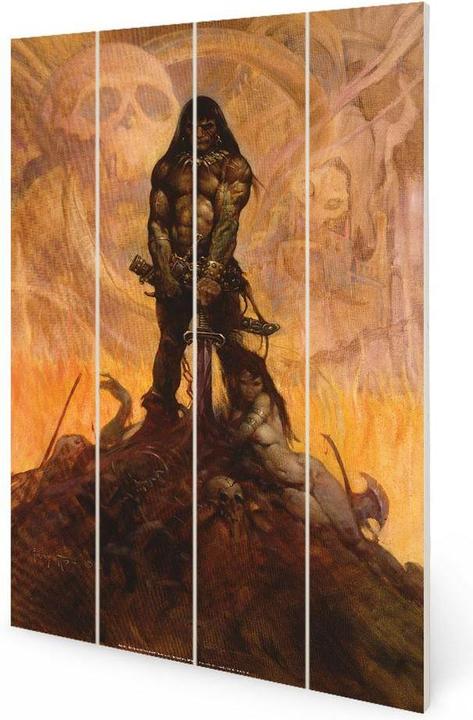 Actual product image Frank Frazetta Barbarian Wood Wall Art (59 x 40 cm)