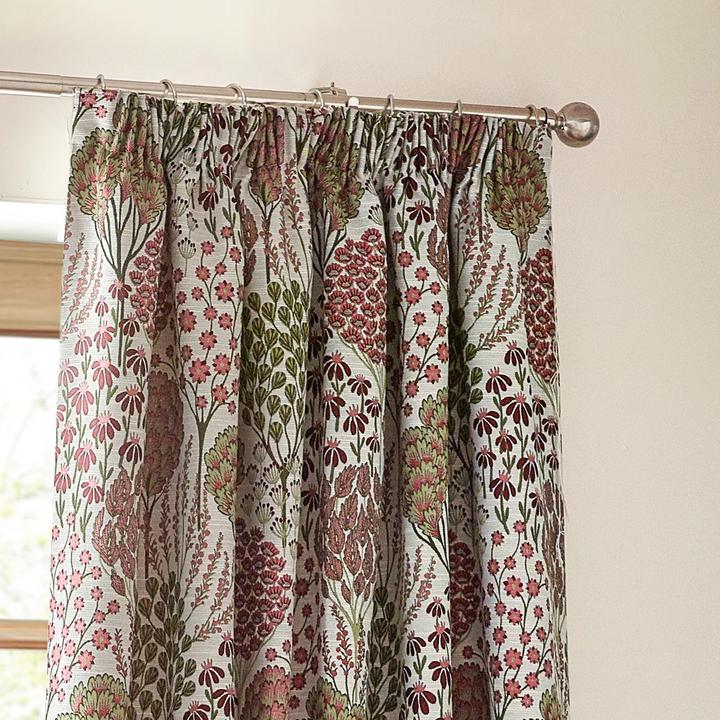 Actual product image Wylder Ophelia Jacquard Floral Pencil Pleat Curtains (168 x 137 cm)