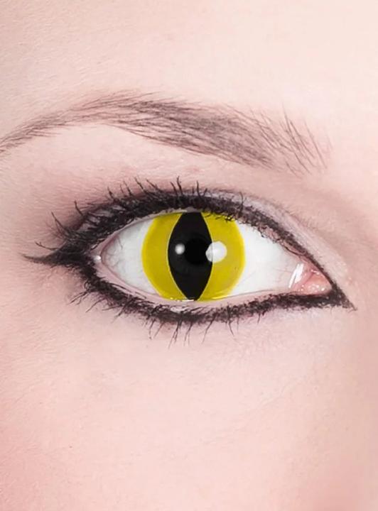 Actual product image Metamorph Katze Monatslinsen Raubtier Kontaktlinse ohne Stärke (Yellow)
