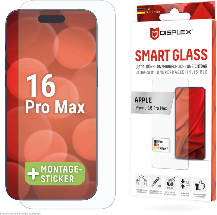 Immagine prodotto Displex Smart Glass, Displayschutzfolie (1 Pezzo/i, Apple iPhone 16 Pro Max)