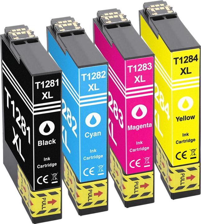 Actual product image Plutoos Epson T1281 T1282 T1283 T1284 Cartridge XXL compatible, set of 4 colours
