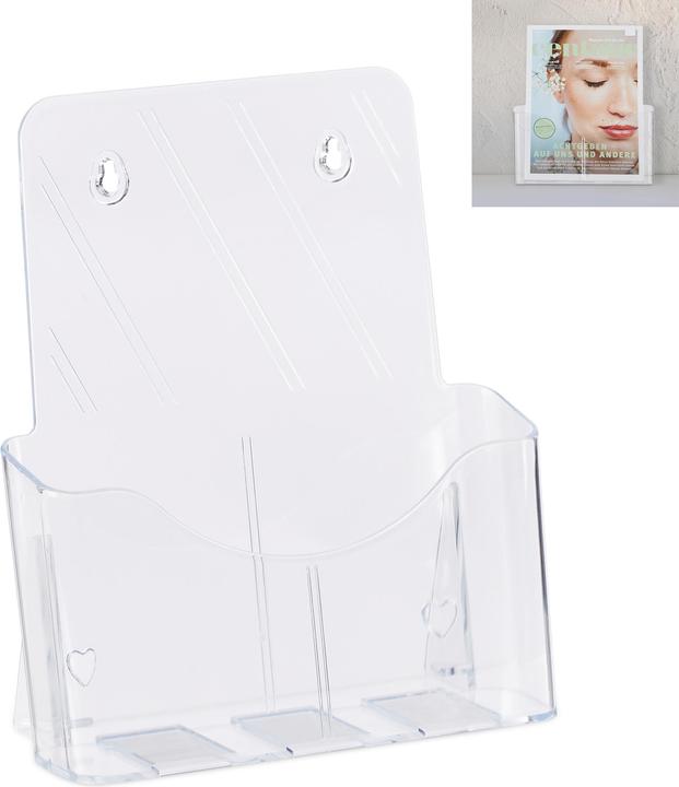Relaxdays Prospectus Holder A4/DIN Long, Stand & Hang (A4)