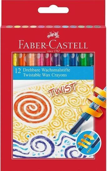 Actual product image Faber-Castell 120003 - Twistable wax crayons, box of 12 (Multicoloured, 12 x)