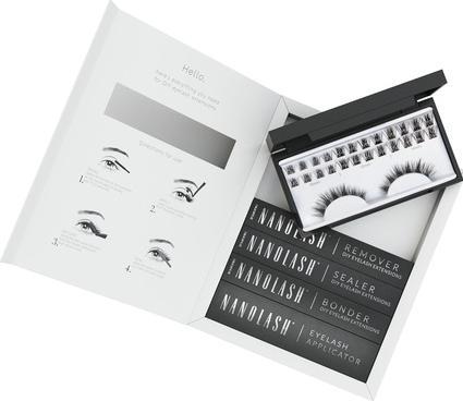 NoName DIY Wimpernverlängerung Starter Kit mit Cluster Lashes Bonder Sealer Remover Applikator Hom (Künstliche Wimpern)