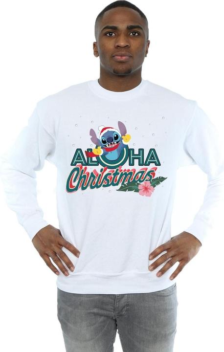 Actual product image Disney Mens Lilo And Stitch Aloha Christmas Sweatshirt (XXL)