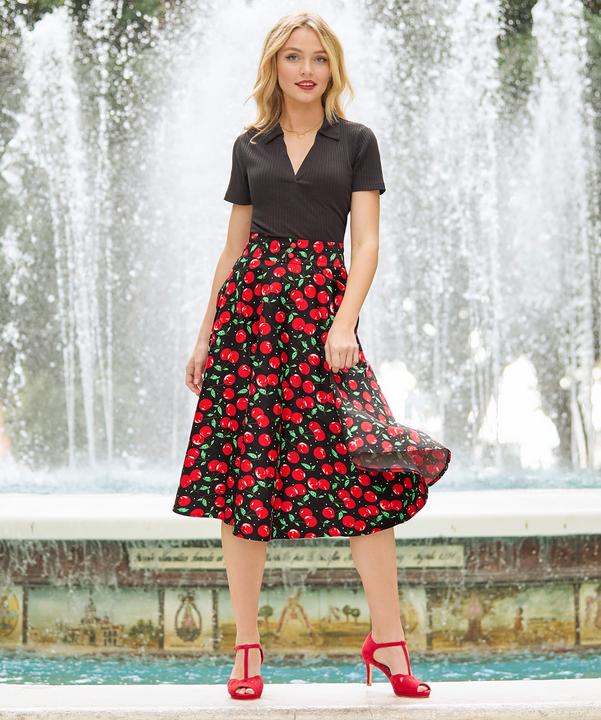 Produktbild Joe Browns Cherry Print Vintage Midi Skirt (44)