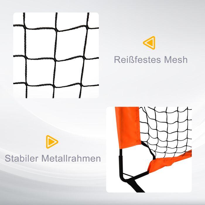 Produktbild Swisshandel24 Fussballtore Fussballnetz 2er Set Minitore Faltbar Oxfordstoff Outdoor Orange