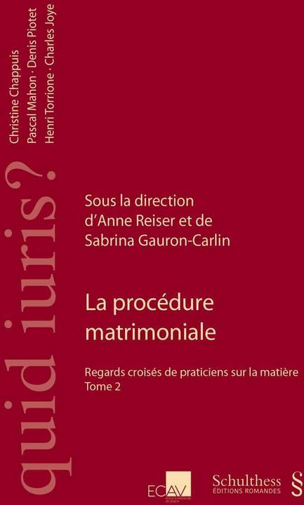 Image du produit La procédure matrimoniale (Français, Sabrina Gauron-Carlin, Anne Reiser, 2019)