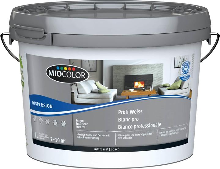 Miocolor Vernice a dispersione professionale (Bianco, 1 l)