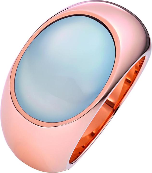 Image du produit Xen Bague avec calcédoine bleue - doré rose (56)