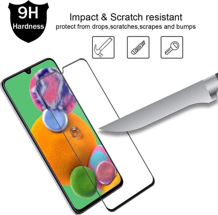 Actual product image Screenguard Samsung Galaxy A90 5G Full Screen Protective Glass Film 2.5D 9H (1 Piece, Samsung Galaxy A90 5G)