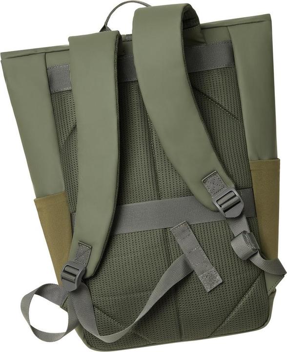 Immagine prodotto Rivacase Rolltop Eco Waterproof RPET PU Leather Backpack for Men and Women, Olive Green (17 l)