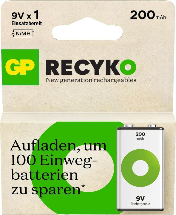 Actual product image GP Batteries Rechargeable batteries others (1 pcs., 9V Block, 200 mAh)