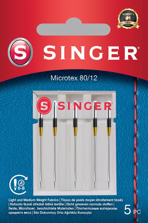 Singer MICROTEX Nähmaschinennadel, 80/12, 5er Pack