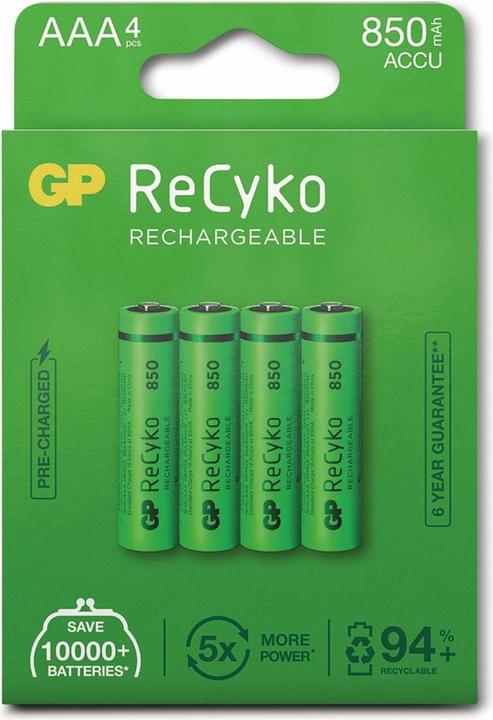 Produktbild GP Batteries ReCyko (4 Stk., AAA, 850 mAh)
