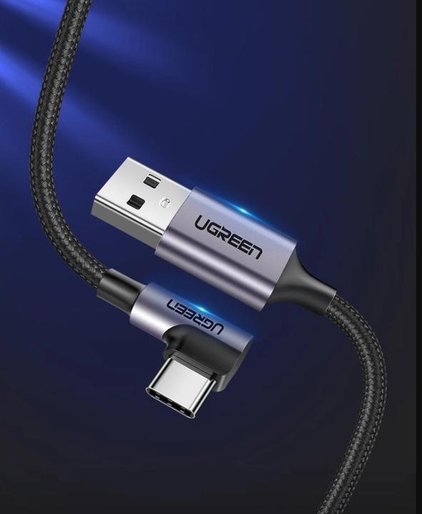 Actual product image Ugreen USB-C angled to USB-A 2.0 A data cable (2 m, USB 2.0)