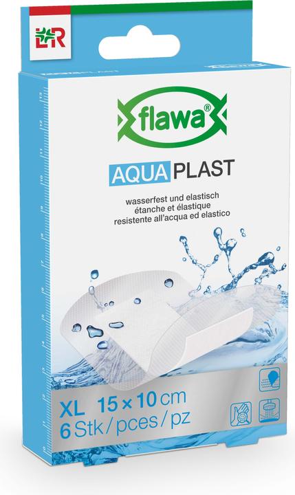 Produktbild Flawa Aqua Plast Pflasterstrips 10x15cm wasserfest (6 x)