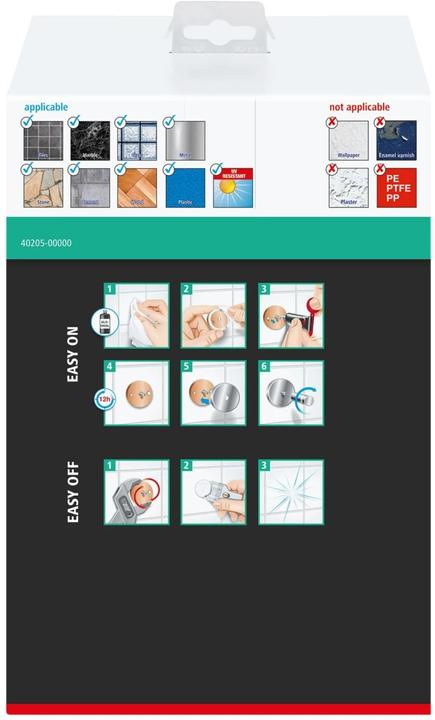 Actual product image tesa ALUXX shower tray incl. adhesive solution without drilling (18 x 18 x 26.5 cm)
